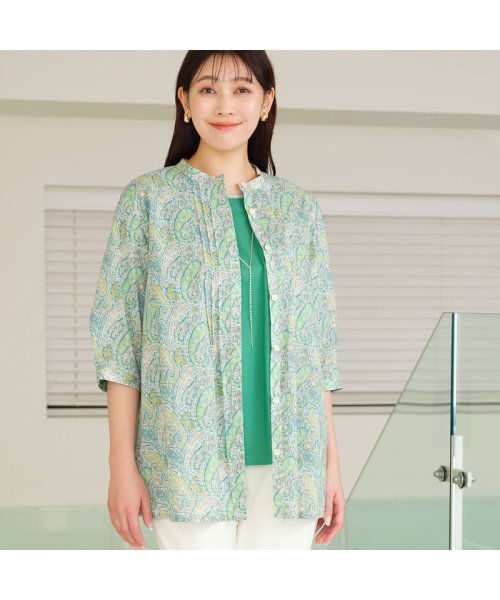 リバティプリント ペーズリー柄ピンタックシャツ 人気・おすすめ｜使いやすい・旅行におすすめ 品質保証 全国発送 正規品・日本国内発送・安心保証付き