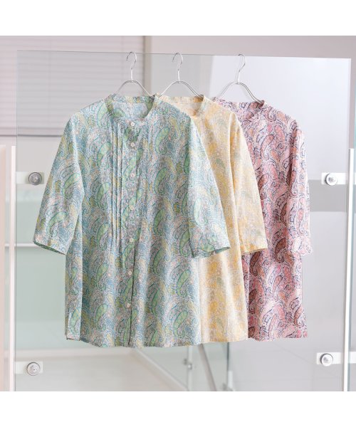 リバティプリント ペーズリー柄ピンタックシャツ 人気・おすすめ｜使いやすい・旅行におすすめ 品質保証 全国発送 正規品・日本国内発送・安心保証付き