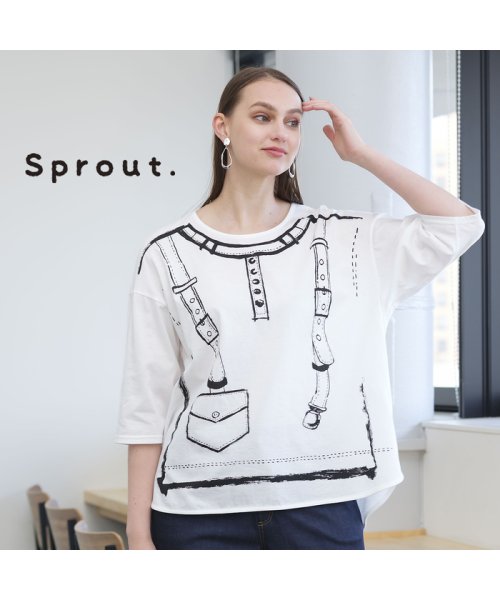 Liliane Burty(リリアンビューティ)/【Sprout.】トロンプルイユ　サスペンダー風Tシャツ/img01