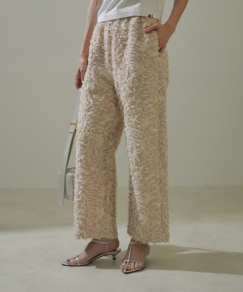 KIRYUコーラルフラワーカットジャガードイージーパンツ【セットアップ対応】 ■モデル身長 着用サイズ セットアップ対応