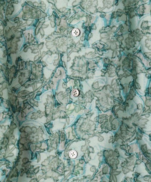 ポリエステルナイロンカットジャカード サイドギャザーブラウス 