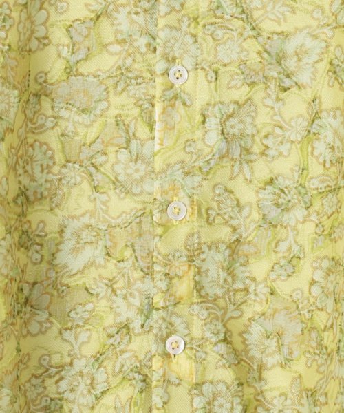 ポリエステルナイロンカットジャカード サイドギャザーブラウス 