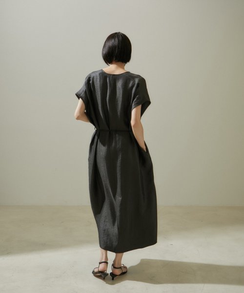  [24SS]シャイニーツイルカフタンワンピース【セットアップ対応】