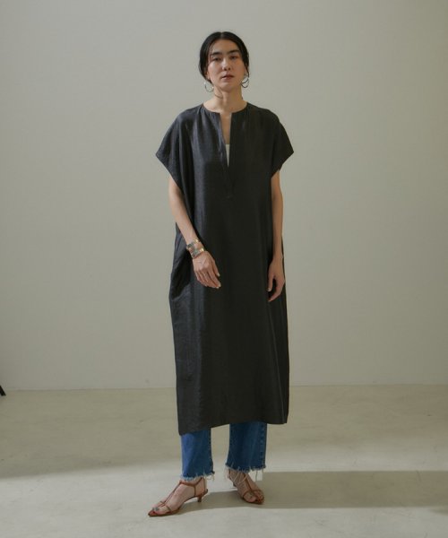  [24SS]シャイニーツイルカフタンワンピース【セットアップ対応】