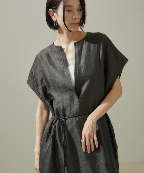  [24SS]シャイニーツイルカフタンワンピース【セットアップ対応】