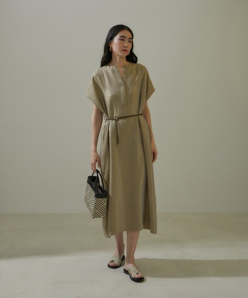  [24SS]シャイニーツイルカフタンワンピース【セットアップ対応】