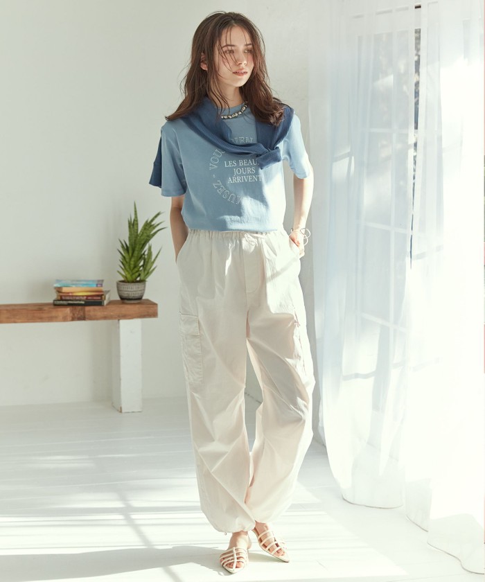 SLOW/好評につき新色追加】ミリタリーストレッチタフタ カーゴパンツ