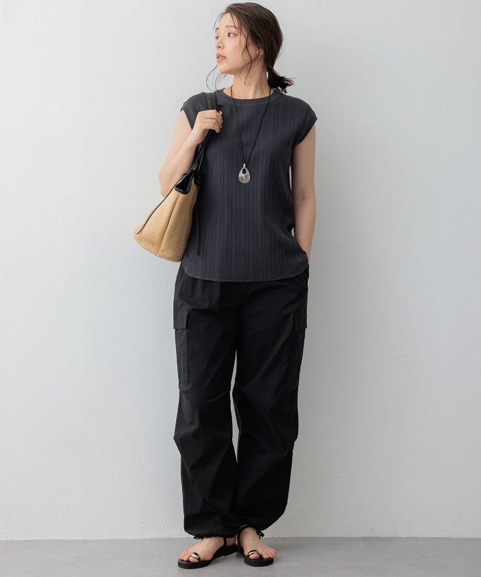 SLOW/好評につき新色追加】ミリタリーストレッチタフタ カーゴパンツ