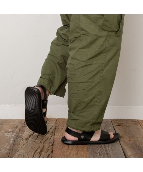 SVEC(シュベック)/レザーサンダル メンズ おしゃれ 靴 歩きやすい きれいめ 歩き やすい ストラップ カジュアルシューズ 韓国 スリッパ つっかけ 履きやすい ブラック 黒/img15
