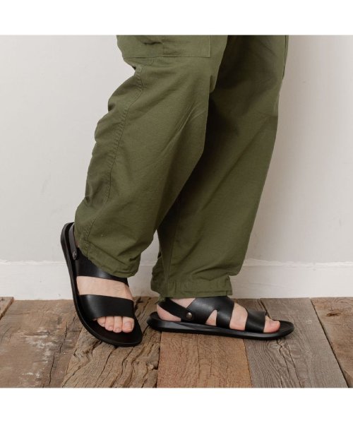 SVEC(シュベック)/レザーサンダル メンズ おしゃれ 靴 歩きやすい きれいめ 歩き やすい ストラップ カジュアルシューズ 韓国 スリッパ つっかけ 履きやすい ブラック 黒/img18