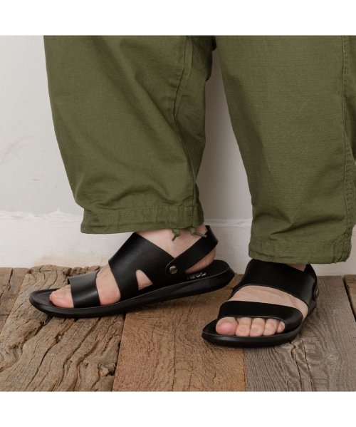 SVEC(シュベック)/レザーサンダル メンズ おしゃれ 靴 歩きやすい きれいめ 歩き やすい ストラップ カジュアルシューズ 韓国 スリッパ つっかけ 履きやすい ブラック 黒/img20