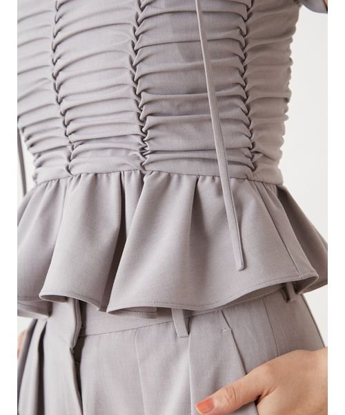 Sustainableギャザーデザインビスチェ 予めご了承ください