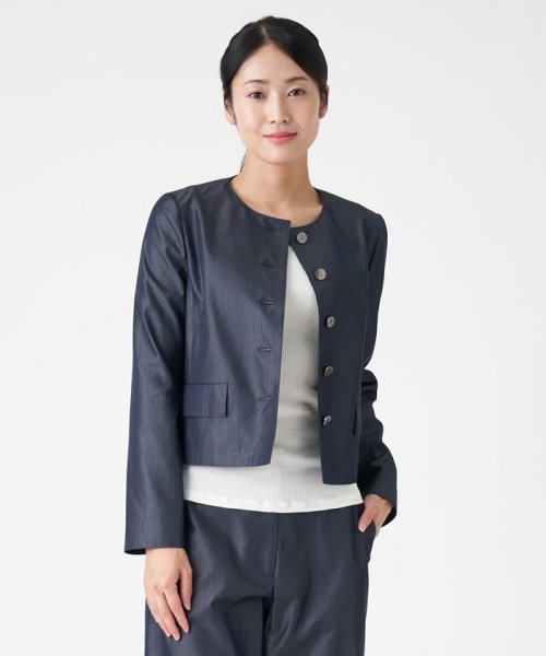 LANVIN COLLECTION(ランバンコレクション（レディス）)/デニムライクコットンシルクジャケット/img01