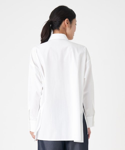 グログランチェックシャツブラウス 