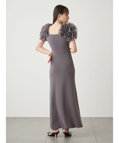 イントリケートフリルコンビニットワンピース 予めご了承ください