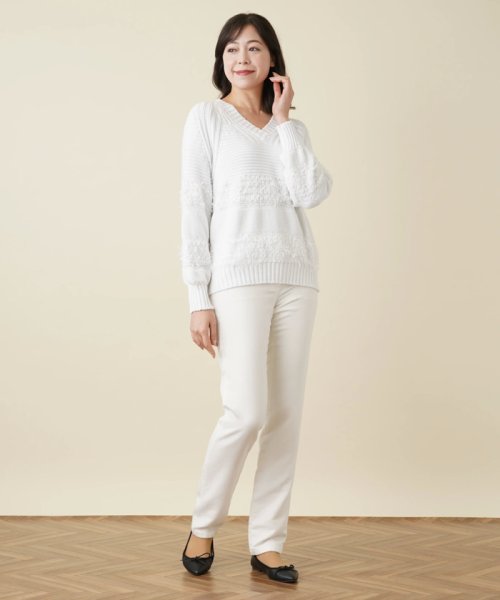 Vネックニットプルオーバー 