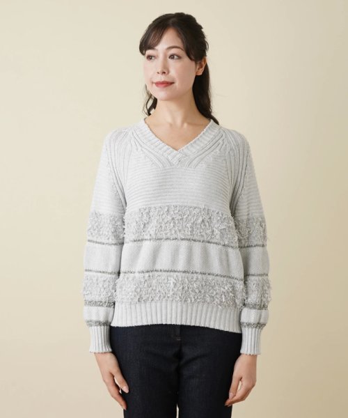 Vネックニットプルオーバー 