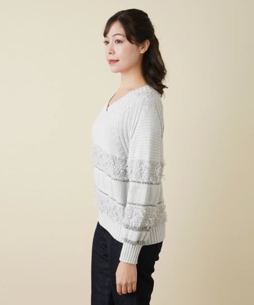 Vネックニットプルオーバー 