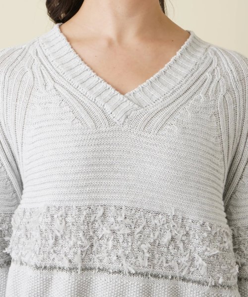 Vネックニットプルオーバー 