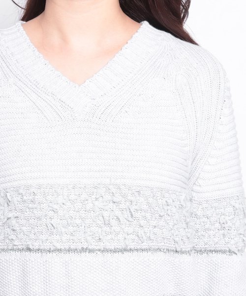 Vネックニットプルオーバー 
