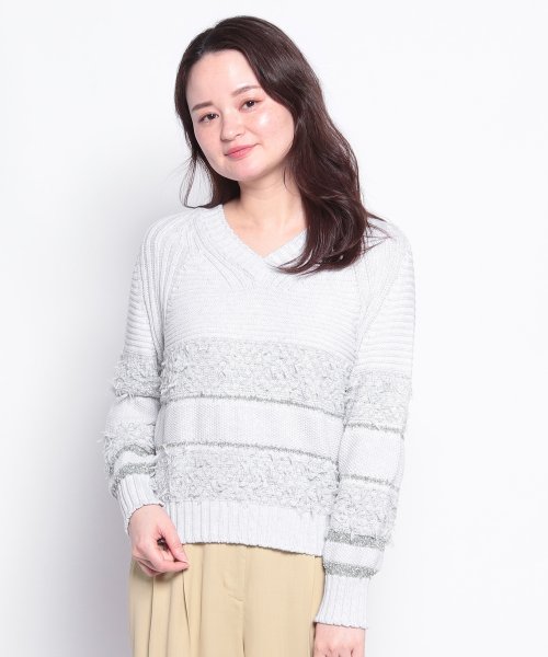 Vネックニットプルオーバー 