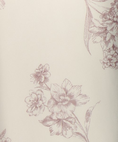 【美人百花5月号掲載】ラインフラワープリントマチ入りフレアースカート 