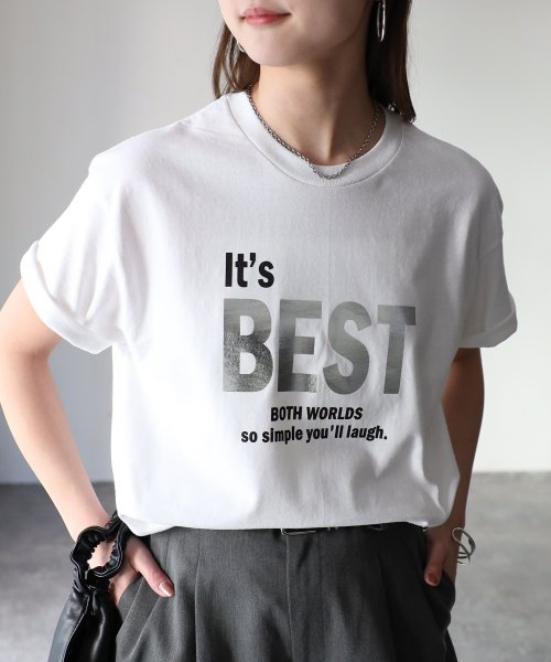 Riberry(リベリー)/It's BEST 箔シルバープリントロゴTシャツ/img20