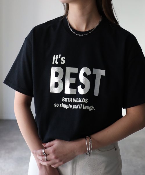 Riberry(リベリー)/It's BEST 箔シルバープリントロゴTシャツ/img24