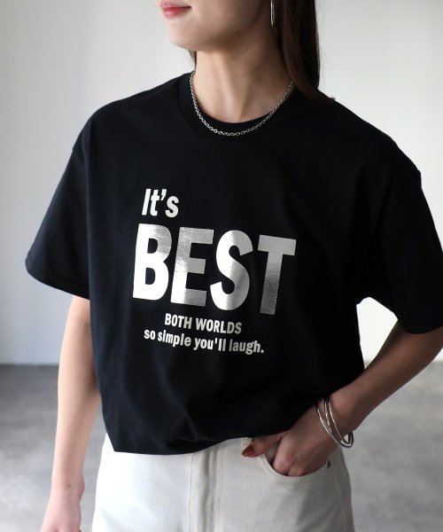 Riberry(リベリー)/It's BEST 箔シルバープリントロゴTシャツ/img26