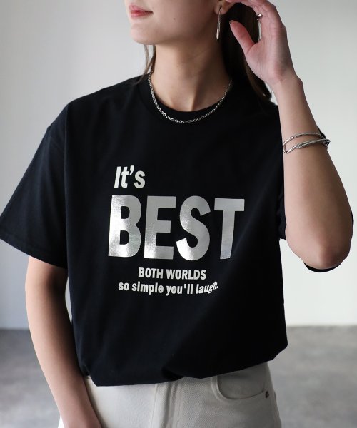 Riberry(リベリー)/It's BEST 箔シルバープリントロゴTシャツ/img27