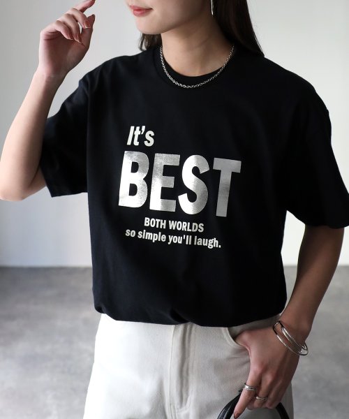 Riberry(リベリー)/It's BEST 箔シルバープリントロゴTシャツ/img29