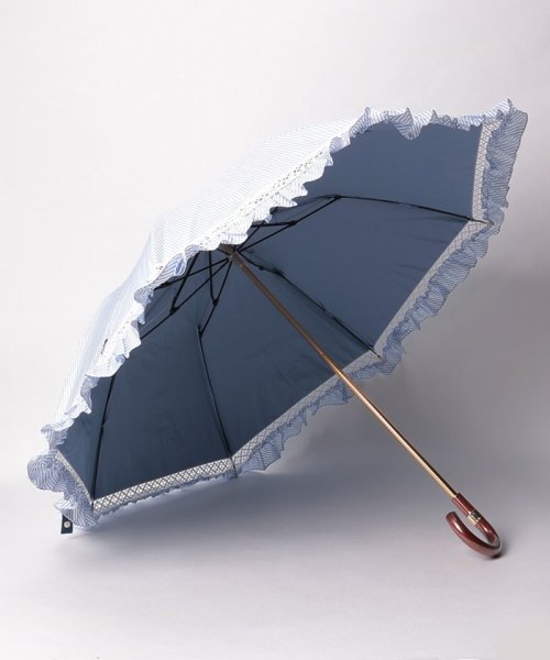 POLO RALPH LAUREN(umbrella)(ポロラルフローレン（傘）)/晴雨兼用折りたたみ日傘　ストライプフリル/img01