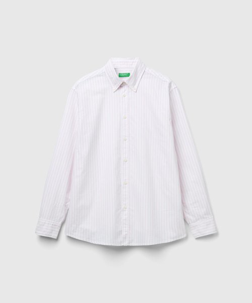 BENETTON (mens)(ベネトン（メンズ）)/コットン100％ボタンダウンストライプオックスフォード長袖シャツ/img02