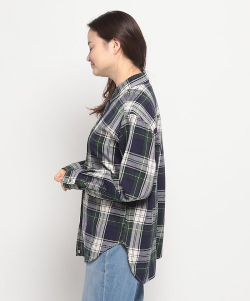 EDWIN(EDWIN)/#SO FLANNEL CHECK    SHIRTS GREEN NAVY/img01