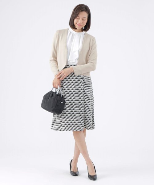 【ウォッシャブル】リップルブライトニットカーディガン ウォッシャブル