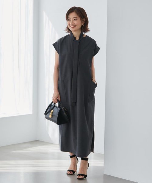 《大きいサイズ》辛口シックなレイヤードワンピース《三尋木奈保コラボ》 