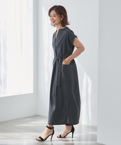 《大きいサイズ》辛口シックなレイヤードワンピース《三尋木奈保コラボ》 