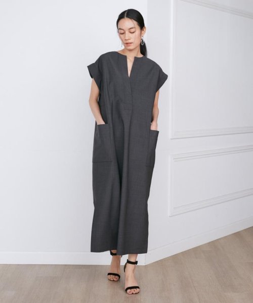 《大きいサイズ》辛口シックなレイヤードワンピース《三尋木奈保コラボ》 