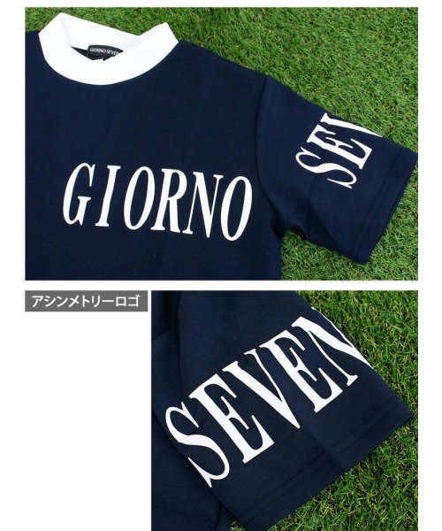 TopIsm(トップイズム)/ゴルフウェア モックネックシャツ メンズ GIORNO SEVEN ジョルノセブン ハイネック ゴルフ 接触冷感 ストレッチ 半袖 アシンメトリーロゴ トップス/img11