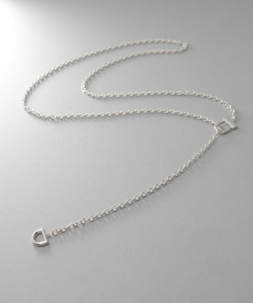 シルバー ロックモチーフ ラリエットネックレス 