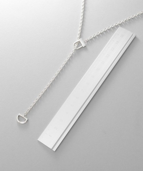 シルバー ロックモチーフ ラリエットネックレス 