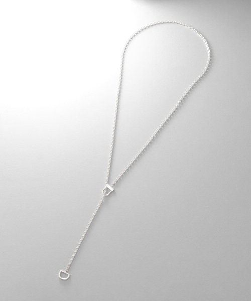 シルバー ロックモチーフ ラリエットネックレス 