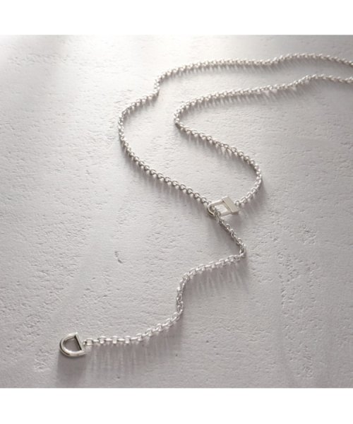 シルバー ロックモチーフ ラリエットネックレス 