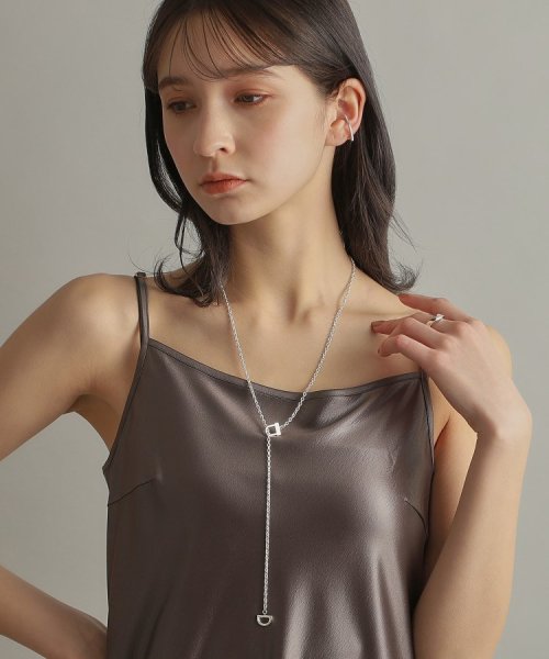 シルバー ロックモチーフ ラリエットネックレス 