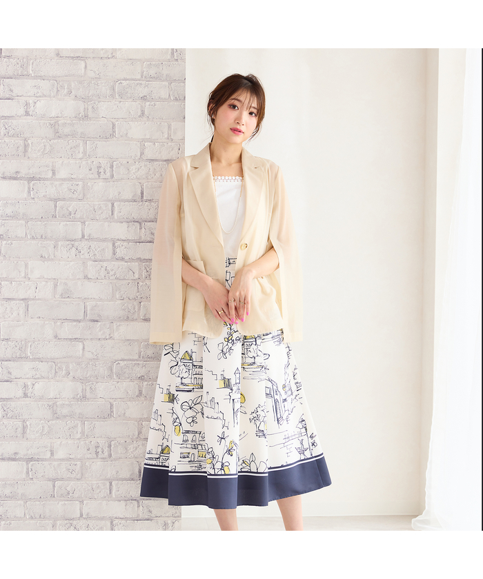 新品　タグつき　ローズティアラ　シースルー　シアージャケット　46 新品 タグつき ローズティアラ シースルー シアージャケット 46