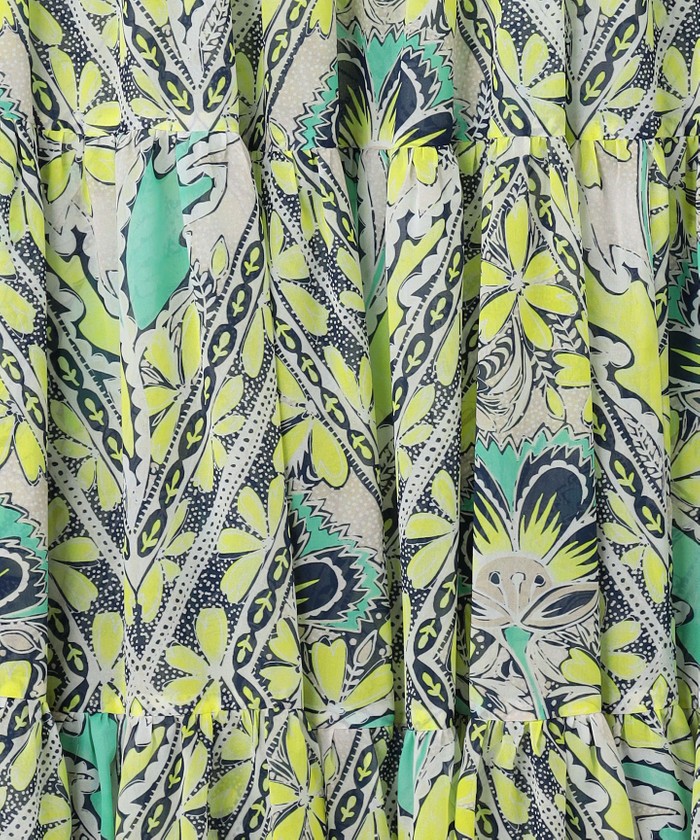 美品　グレースコンチネンタル　シフォンプリントティアードワンピース シフォンプリントティアードワンピース / GRACE CONTINENTAL | GRACE