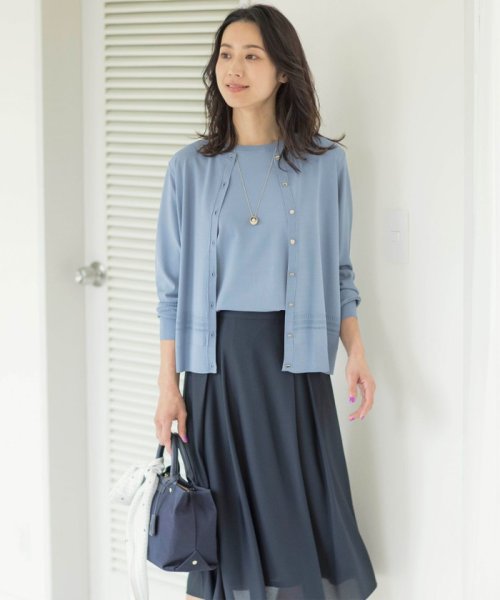 J.PRESS LADIES（LARGE SIZE）(J．プレス　レディス（大きいサイズ）)/【洗える】レーヨンエリートストレッチ 編み柄 カーディガン/img01