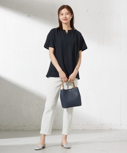 J.PRESS LADIES（LARGE SIZE）(J．プレス　レディス（大きいサイズ）)/【洗える・吸水速乾】麻シェルドライ テーパード パンツ/img12