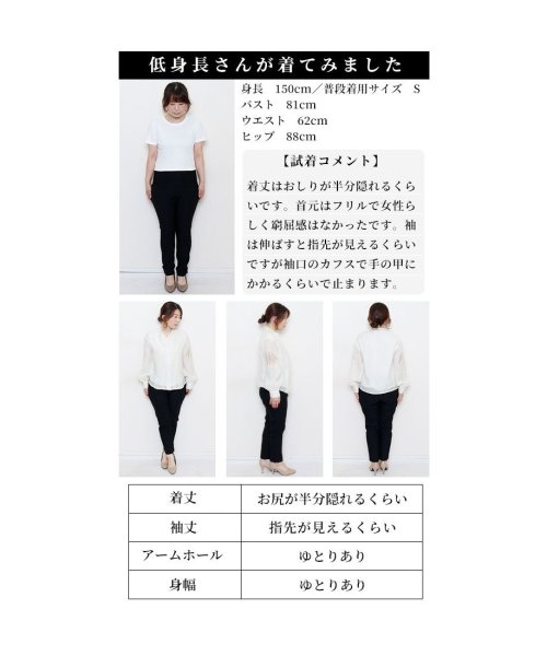 Sawa a la mode(サワアラモード)/レディース 大人 上品 透かし刺繍袖のタックシャツブラウス/img23