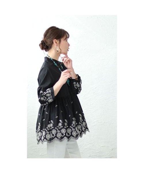 Sawa a la mode(サワアラモード)/レディース 大人 上品 ふんわり刺繍のランタン袖チュニック/img17